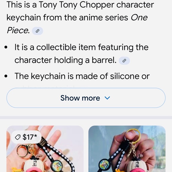 #1182+One Piece Cute Character Tony Tony Chopper Keychain Set - Pink and Brown - Picture 5 of 5